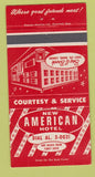 Matchbook Cover - New American Hotel Sault Ste Marie ON 30 Strike