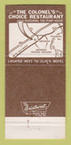 Matchbook Cover - Colonel's Choice Restaurant Aberdeen MD 30 Strike