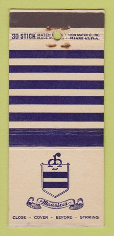Matchbook Cover - Maurice's Restaurant Miami Beach FL WEAR 30 Stick