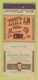 Matchbook Cover - Briar Bowl Tobacco Miami FL 21 Strike Feature