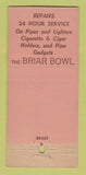 Matchbook Cover - Briar Bowl Tobacco Miami FL 21 Strike Feature