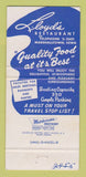 Matchbook Cover - Lloyd's Marshalltown IA Restaurant WEAR 30 Strike