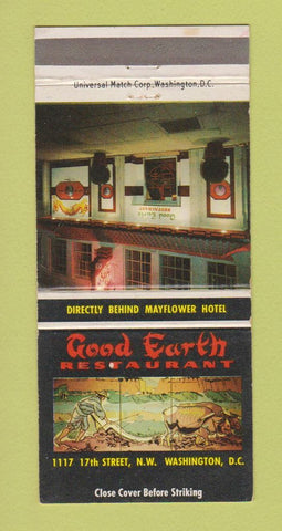Matchbook Cover - Good Earth Chinese Restaurant Washington DC 30 Strike