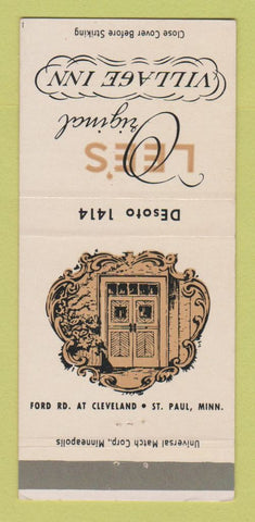 Matchbook Cover - Lee's Original Village Inn St Paul MN 30 Strike