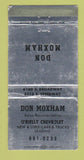 Matchbook Cover - O'Rielly Chevrolet Don Maxham Tucson AZ WORN 30 Strike