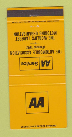 Matchbook Cover - AA Auto Service UK England 30 Strike