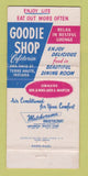 Matchbook Cover - Goodie Shop Cafeteria Terre Haute IN WEAR 30 Strike