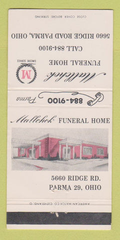 Matchbook Cover - Mallchok Funeral Home Parma OH 30 Strike