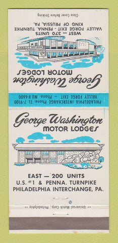 Matchbook Cover - George Washington Motor Lodges King of Prussia PA 30 Strike