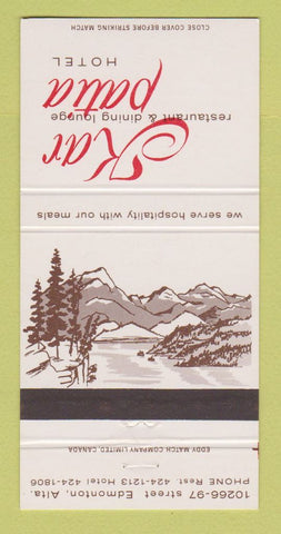 Matchbook Cover - Kar Patia Hotel Restaurant Edmonton AB 30 Strike