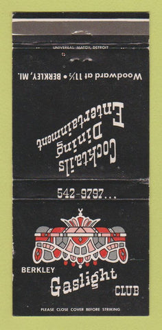 Matchbook Cover - Berkley Gaslight Club MI WORN 30 Strike
