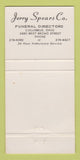 Matchbook Cover - Jerry Spears Funeral Home Columbus OH 30 Strike