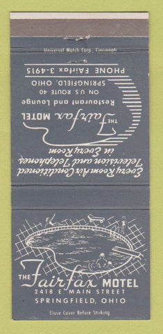 Matchbook Cover - Fairfax Motel Springfield OH 30 Strike
