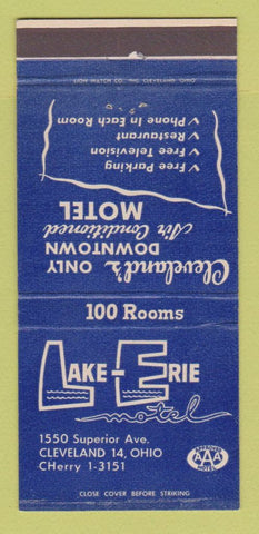 Matchbook Cover - Lake Erie Motel Cleveland OH 30 Strike