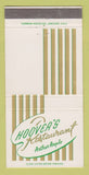 Matchbook Cover - Hoover's Restaurant Arthur Angelo Denver Colorado 30 Strike