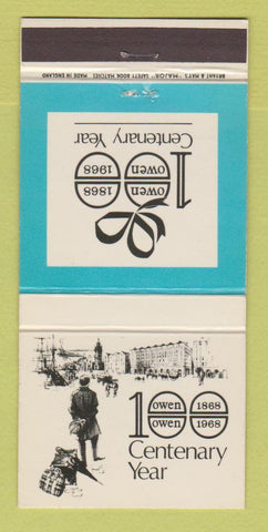 Matchbook Cover - Owen 100th Centenary Year UK 30 Strike