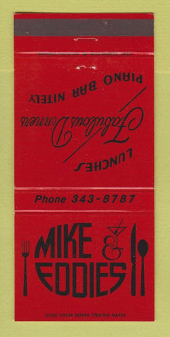 Matchbook Cover - Mike Eddies Restaurant  30 Strike