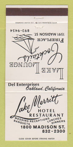 Matchbook Cover - Lake Merritt Hotel Restaurant Oakland CA 30 Strike