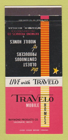 Matchbook Cover - Travelo Mobile Homes Saginaw MI 30 Strike