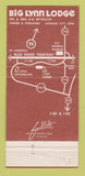 Matchbook Cover - Bigg Lynn Lodge Little Switzerland NC 30 Strike