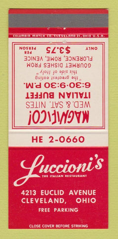 Matchbook Cover - Luccioni's Italian Restaurant Cleveland OH 30 Strike