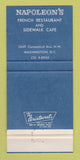 Matchbook Cover - Napoleon's Washington DC restaurant 30 Strike