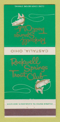 Matchbook Cover - Rockwell Springs Trout Club Castalia OH 30 Strike