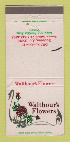 Matchbook Cover - Walthour's Flowers Gadsden AL WEAR 30 Strike