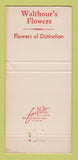 Matchbook Cover - Walthour's Flowers Gadsden AL WEAR 30 Strike