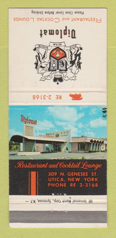 Matchbook Cover - Diplomat Restaurant Utica NY 30 Strike