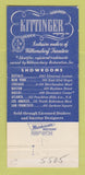 Matchbook Cover - Kittinger Furniture Williamsburg Reproductions 30 Strike