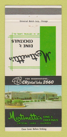 Matchbook Cover - Martinetti's Restaurant Crystal Lake IL 30 Strike