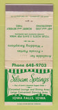 Matchbook Cover - Siloam Springs Restaurant Iowa Falls IA WEAR 30 Strike