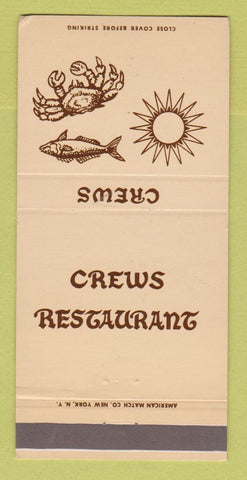 Matchbook Cover - Crews Restaurant Jekyll Island GA Folkston 30 Strike