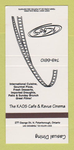 Matchbook Cover - Kaos Cafe Revue Cinema SAMPLE 30 Strike