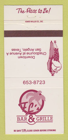 Matchbook Cover - FL's Bar Grille San Antelo TX WEAR 30 Strike
