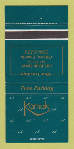 Matchbook Cover - Kamals Ottawa ON 30 Strike