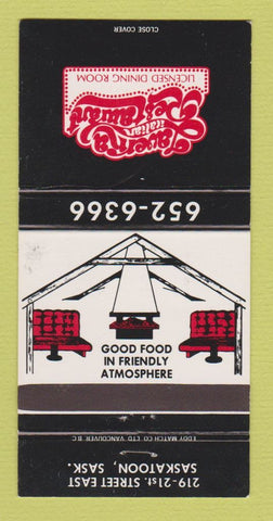 Matchbook Cover - Taverna Italian Restaurant Saskatoon SK 30 Strike