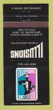 Matchbook Cover - Illusions Magic Restaurant Bryn Mawr PA 30 Strike