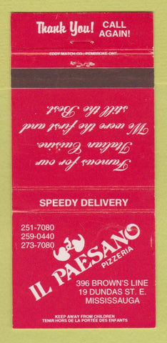 Matchbook Cover - Il Paesano Pizza Mississauga ON 30 Strike