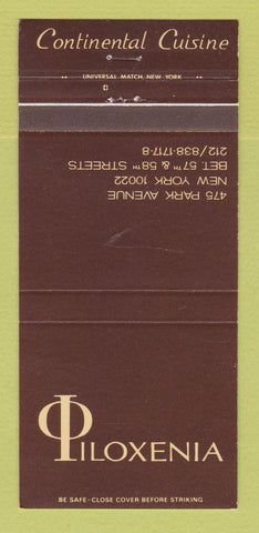 Matchbook Cover - Philoxenia Restaurant New York CIty 30 Strike