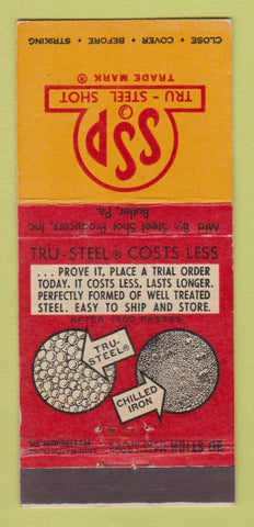 Matchbook Cover - Tru Steel Shot Butler PA 30 Stick