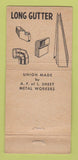 Matchbook Cover - Labeled Metal Products Broadview IL 30 Stick