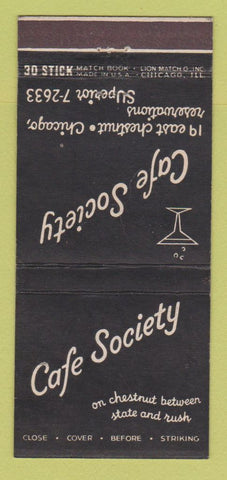 Matchbook Cover - Cafe Society Chicago IL 30 Stick