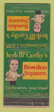 Matchbook Cover - Herb McCarthy's Southhampton LI NY WORN 30 Stick