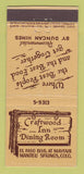Matchbook Cover - Craftwood Inn Restaurant Manitou Springs Colorado 30 Stick