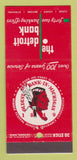 Matchbook Cover - Detroit Bank MI Indian 30 Stick