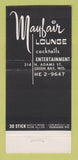 Matchbook Cover - Mayfair Lounge Green Bay WI 30 Stick