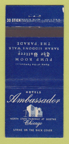 Matchbook Cover - Ambassador Hotel Chicago IL 30 Stick