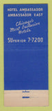Matchbook Cover - Ambassador Hotel Chicago IL 30 Stick